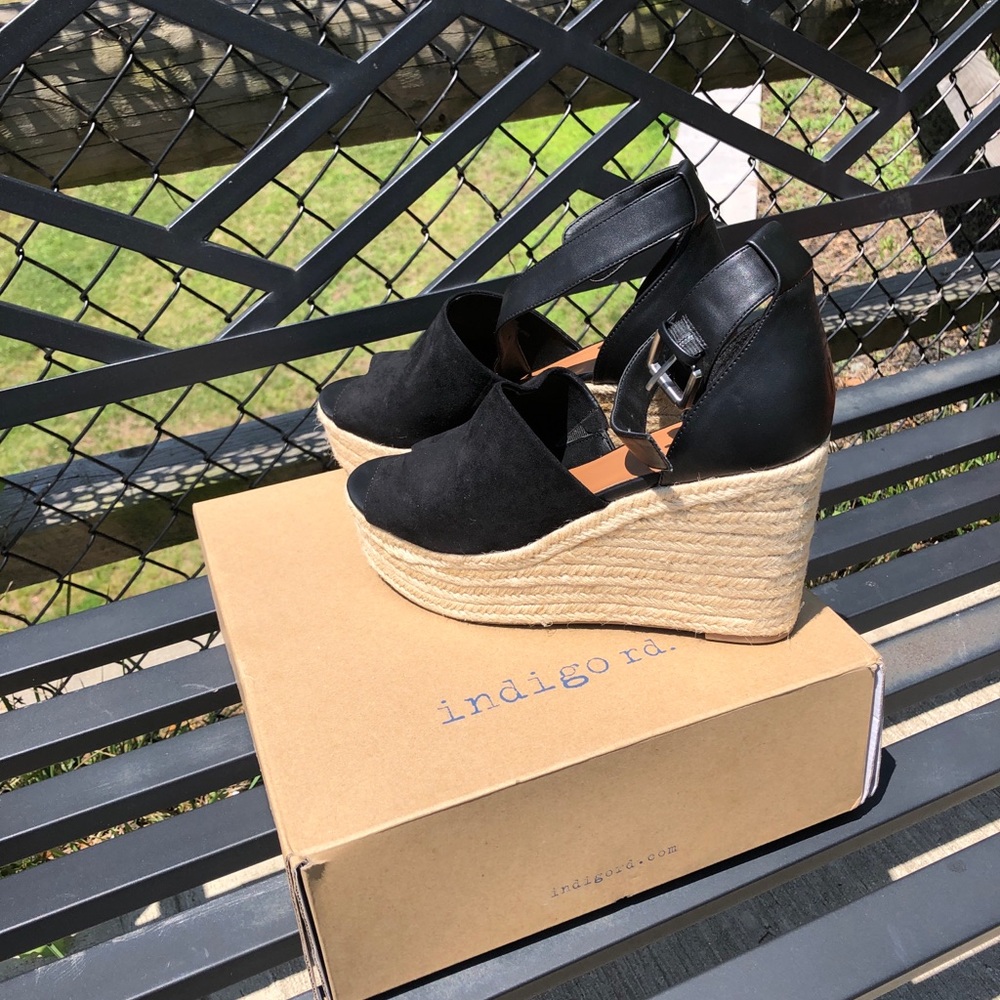 Black espadrilles wedges